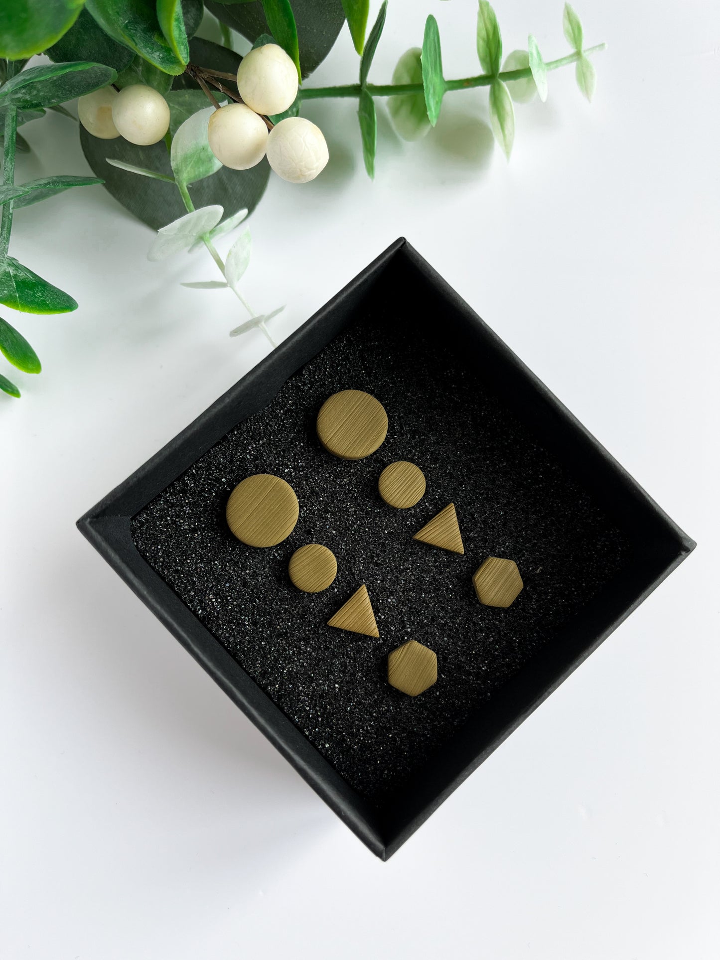 Ohrstecker | Olivgrün | Struktur