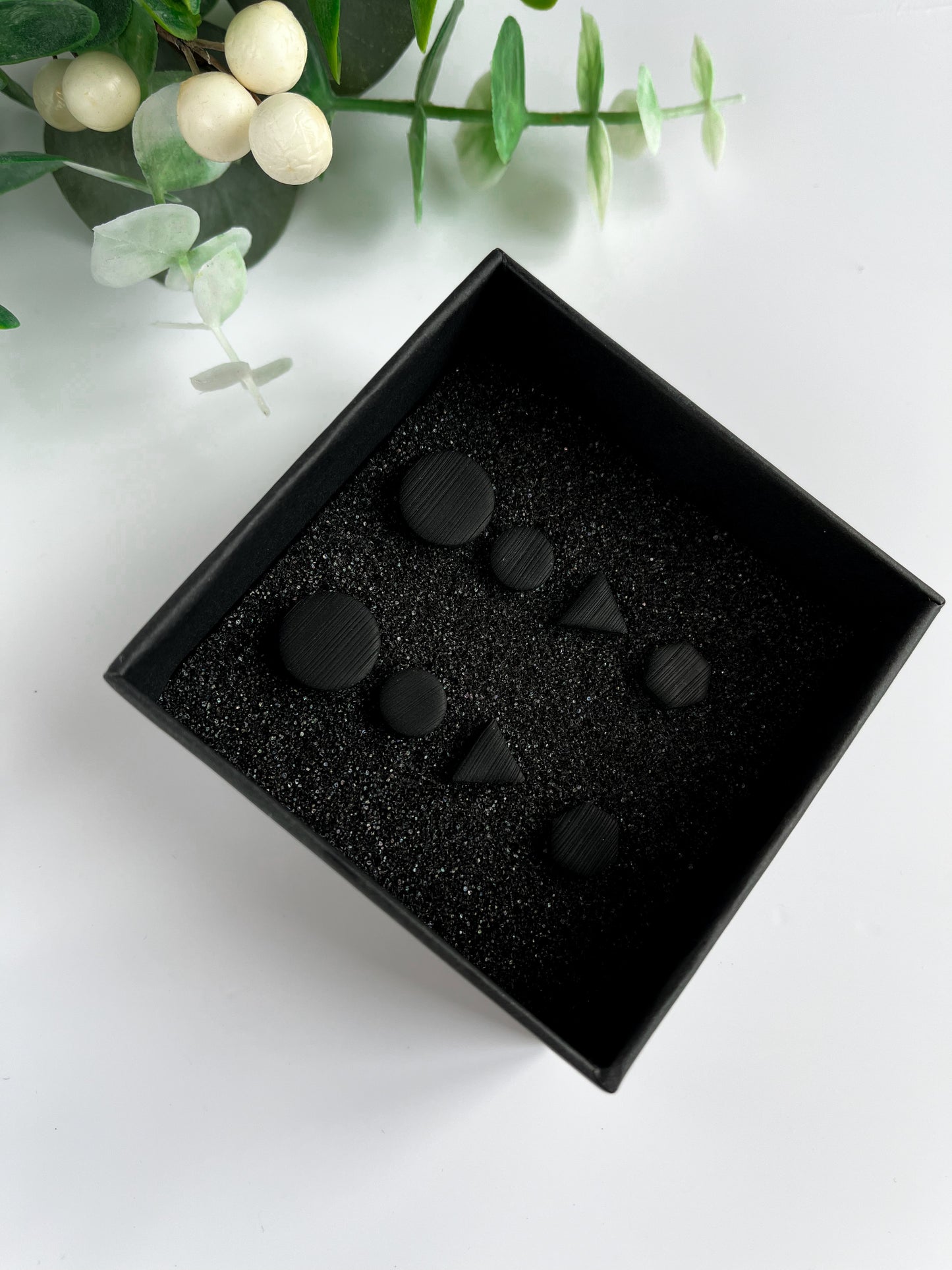 Ohrstecker | Schwarz | Struktur